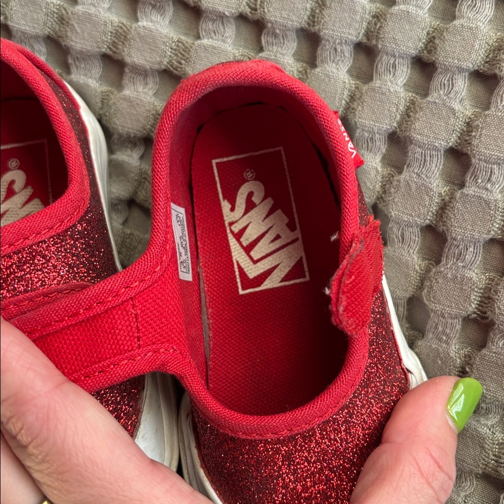 Vans Toddler Red Glitter Sneakers - Picture 3 of 3